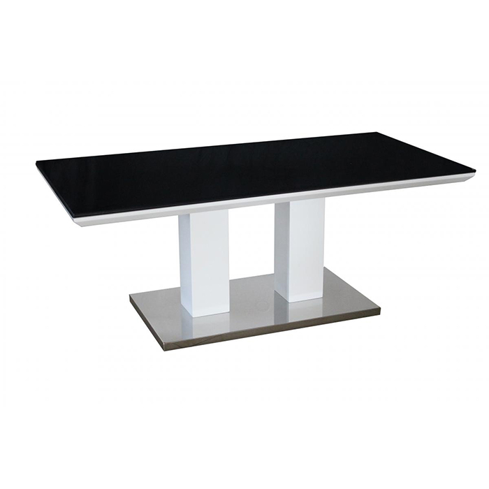Sasha Black Glass Top Coffee Table With High Gloss Frame - Click Image to Close